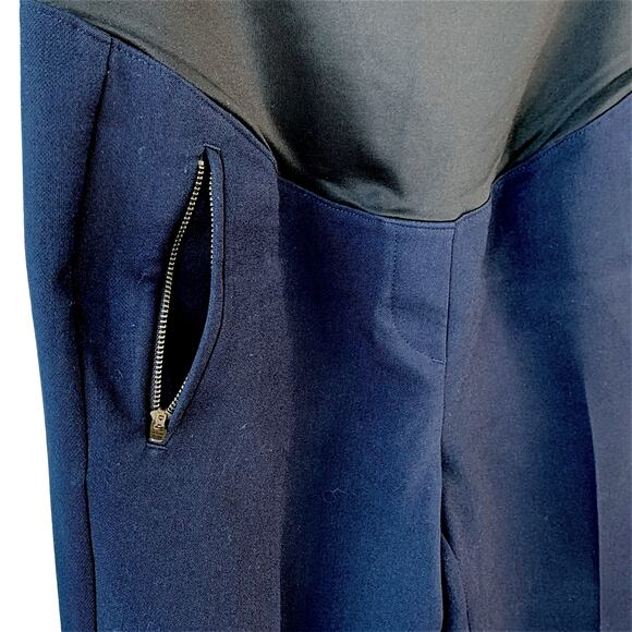 Ann Taylor Loft Maternity Straight Leg Trouser Dress Pants Size 10 Navy Stretch - Picture 6 of 15